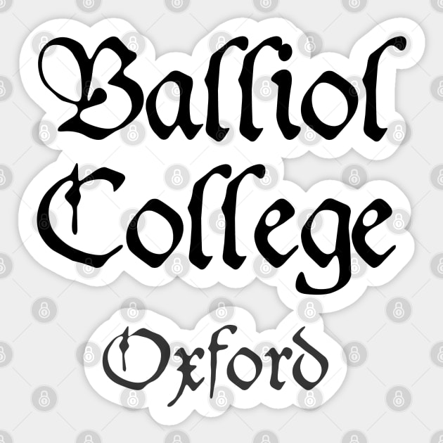 Oxford Balliol College Medieval University Sticker by RetroGeek